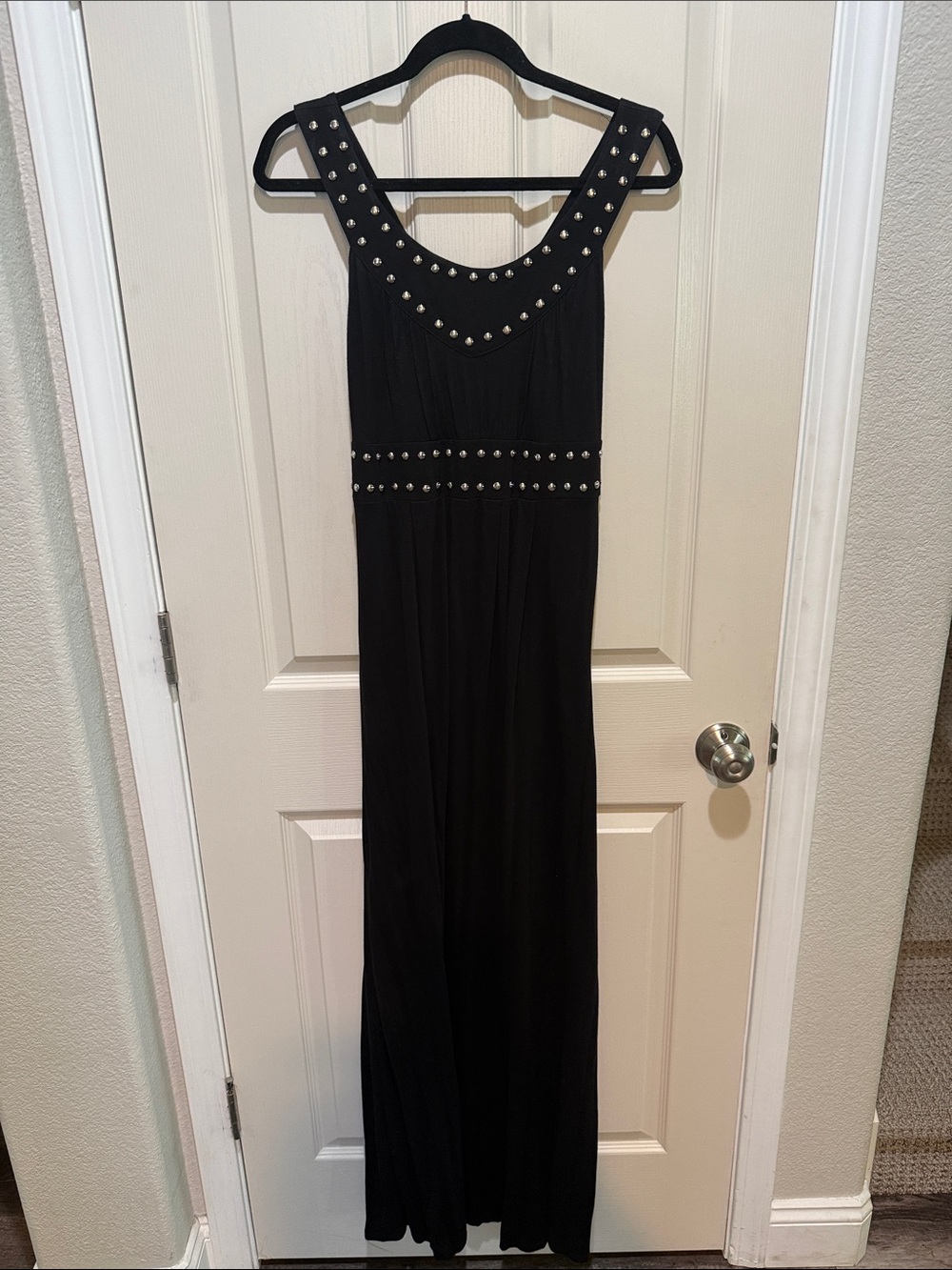 INC International Concepts Black Maxi Dress with Silver Studs